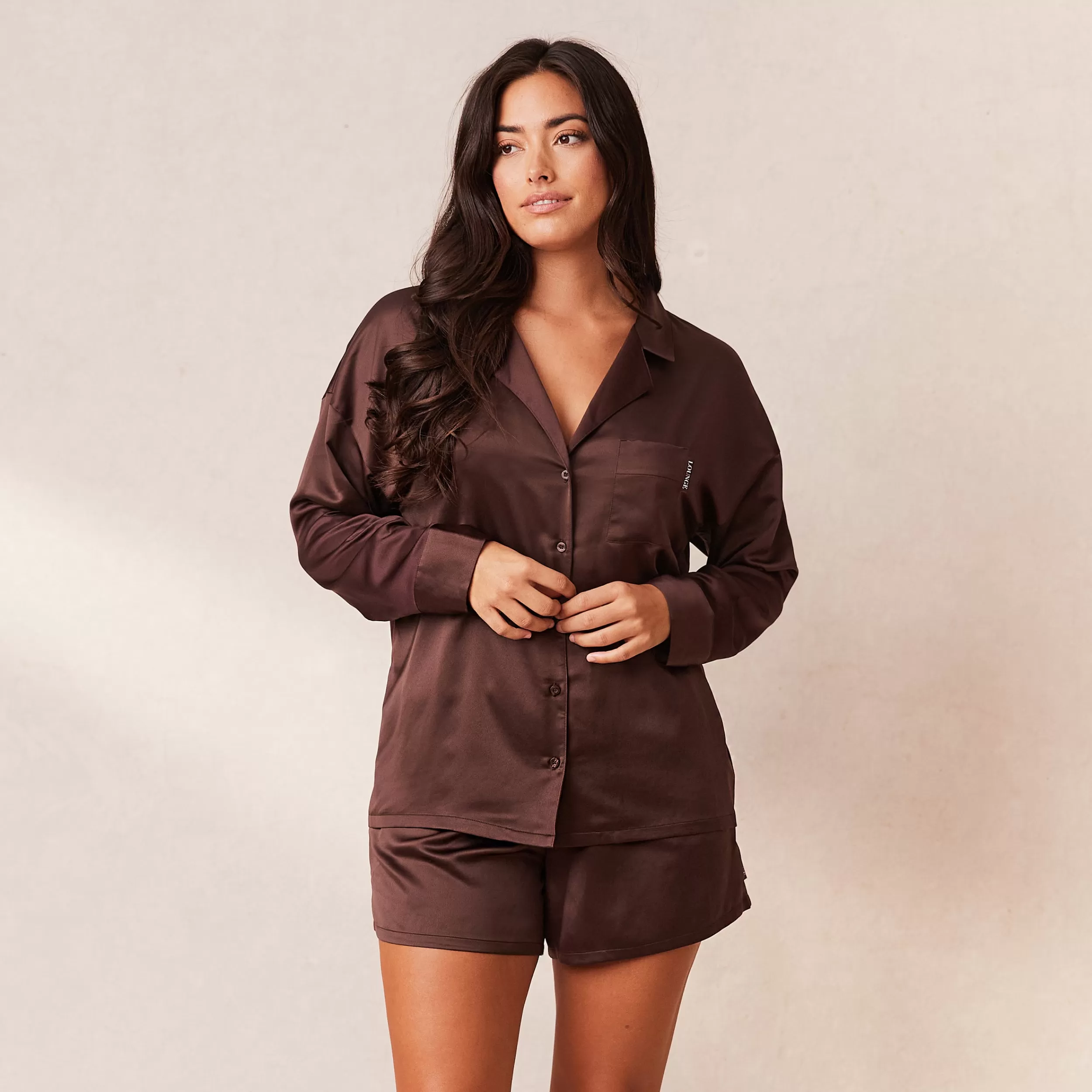 Classic Satin Pyjama Shirt - ^Lounge Outlet