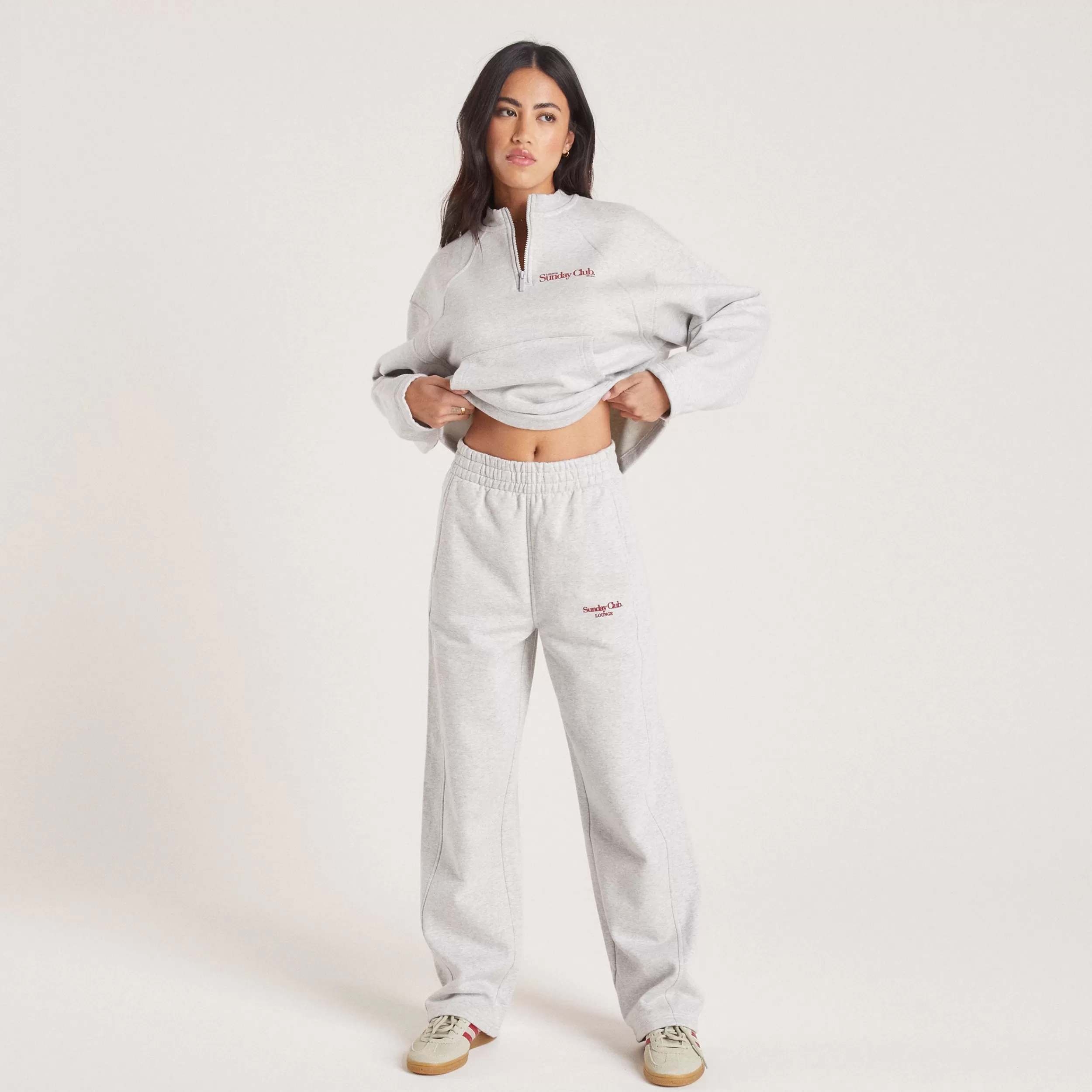 Gerade Jogger - Grauer Melange^Lounge Clearance