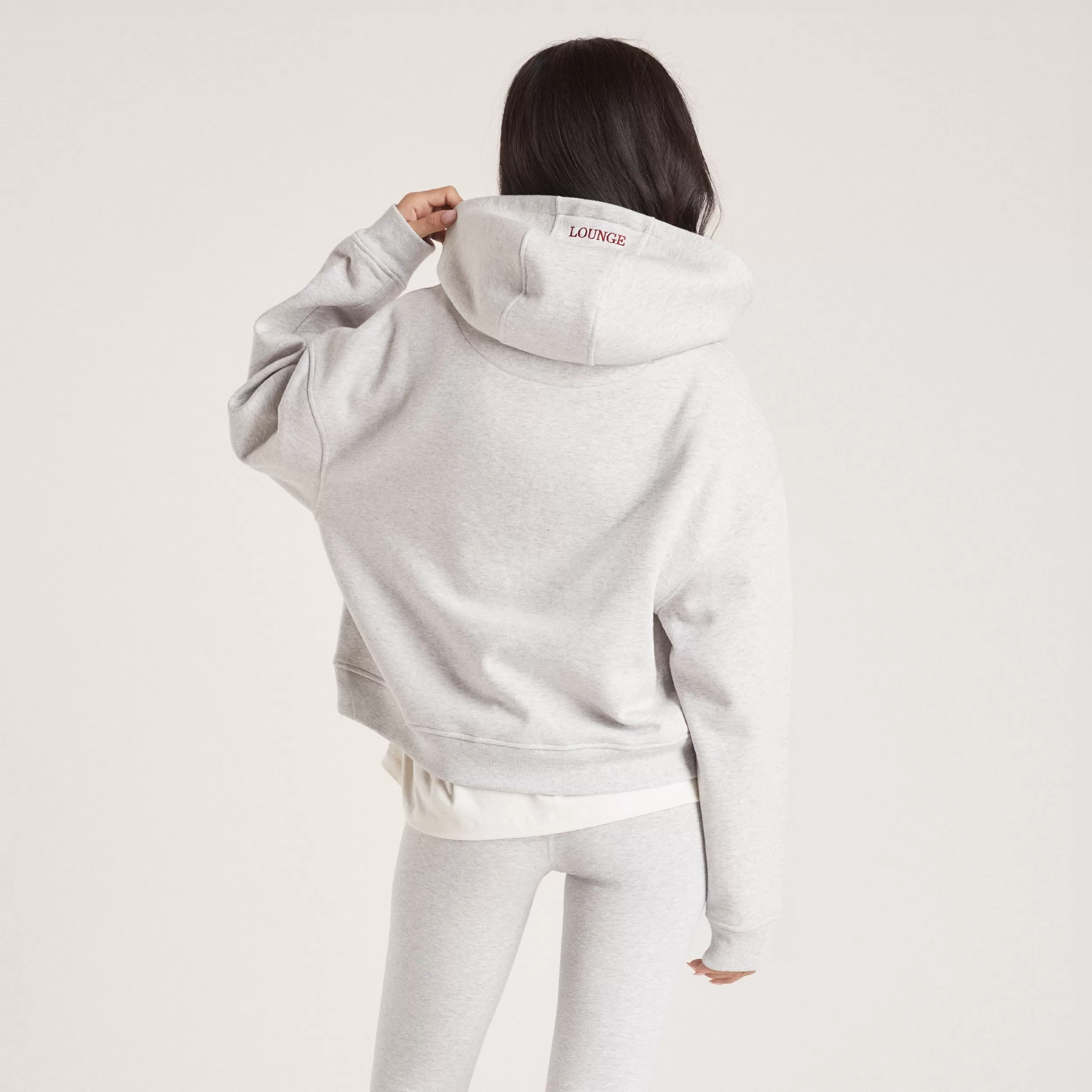 Kastenförmiges Hoodie - Grauer Melange^Lounge Cheap