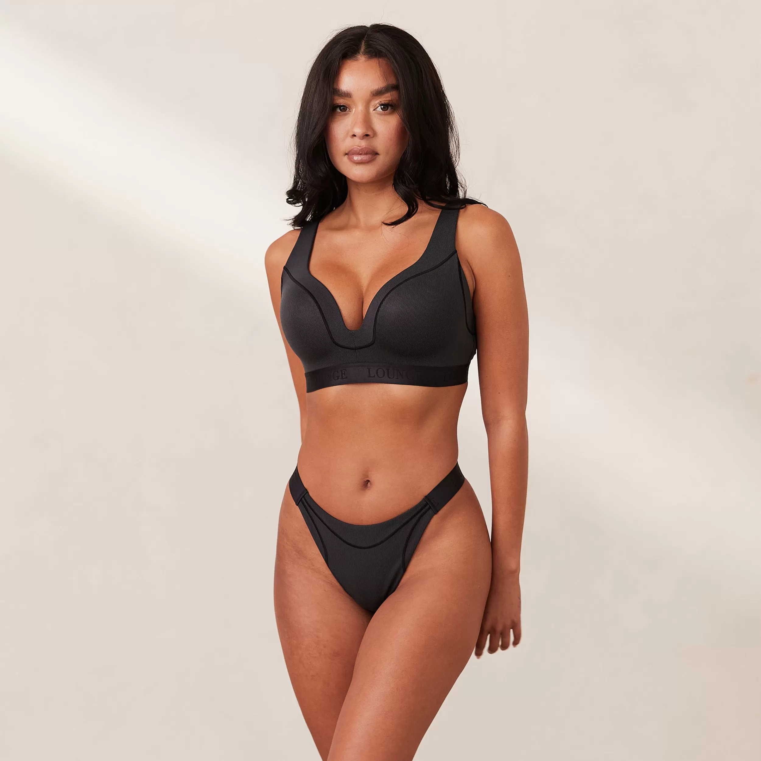 Ribbed Mindful BH und String/Slip Set - ^Lounge Sale