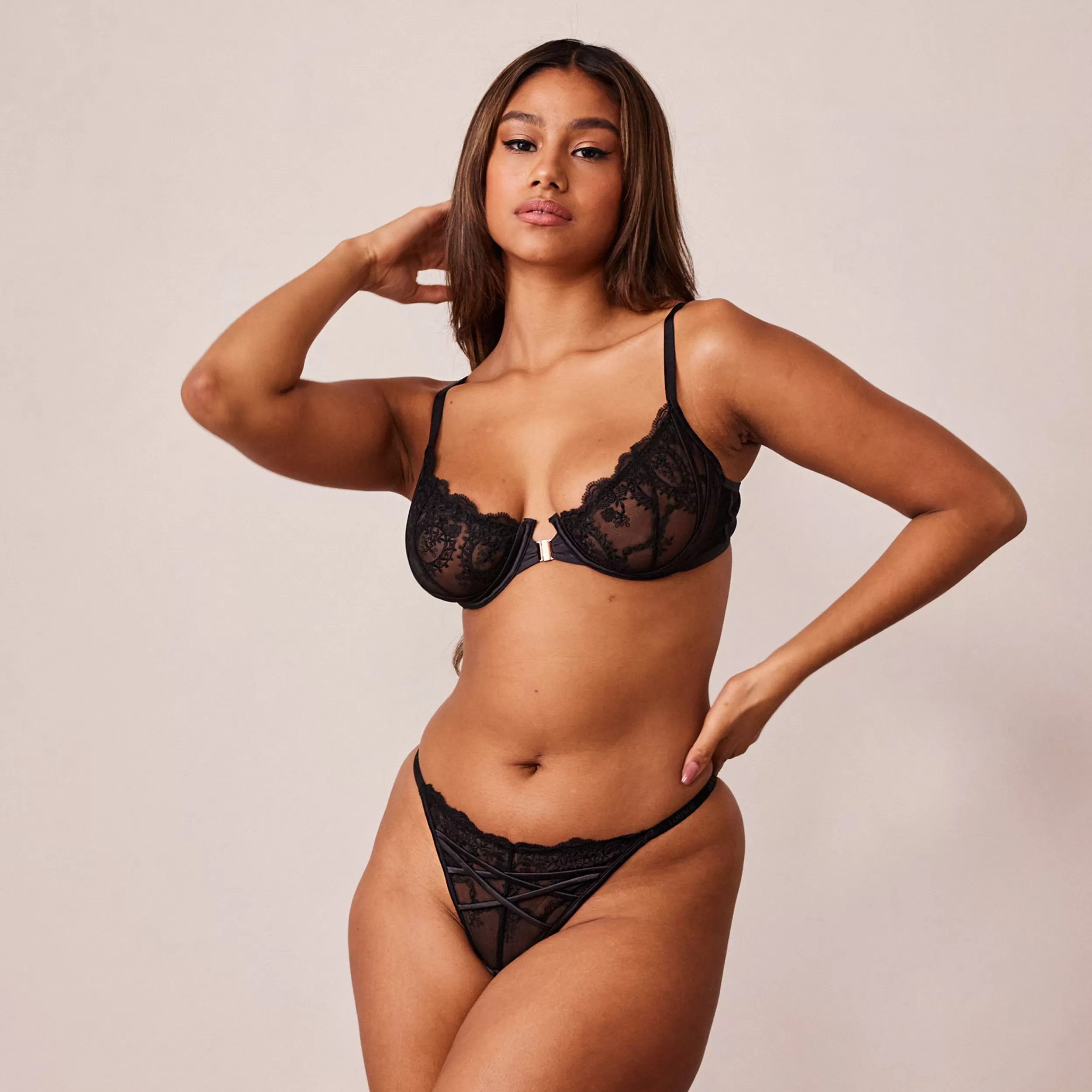 Seduce Front Fastening Balcony BH und String/Slip Set - ^Lounge Sale
