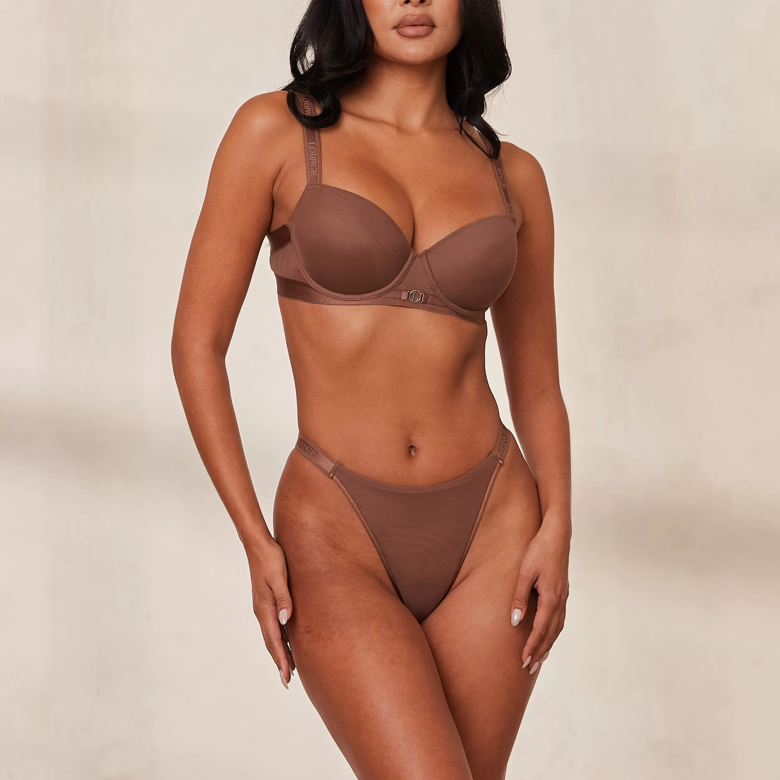Smooth Mesh T-shirt BH und String/Slip Set - ^Lounge Hot