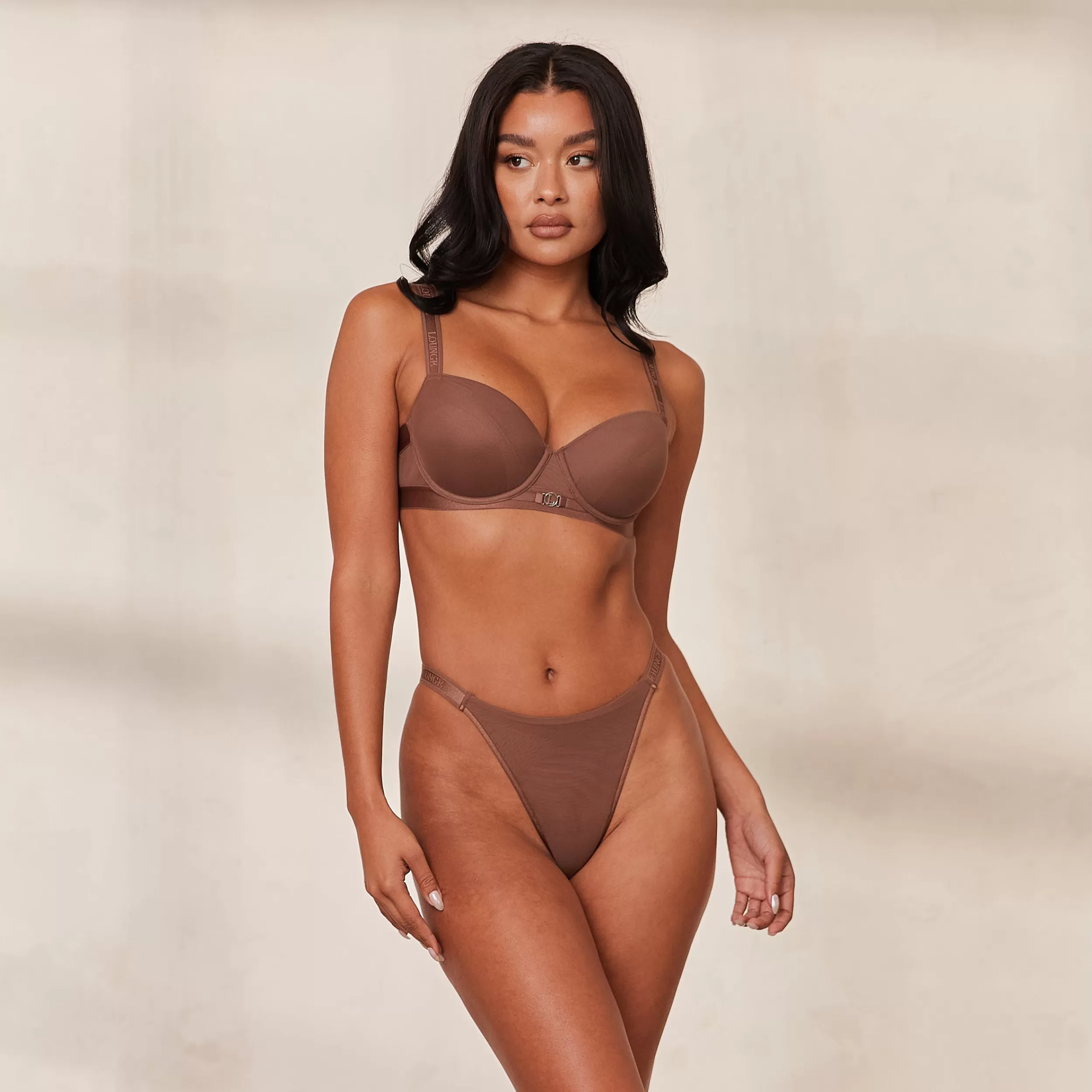 Smooth Mesh T-shirt BH und String/Slip Set - ^Lounge Hot