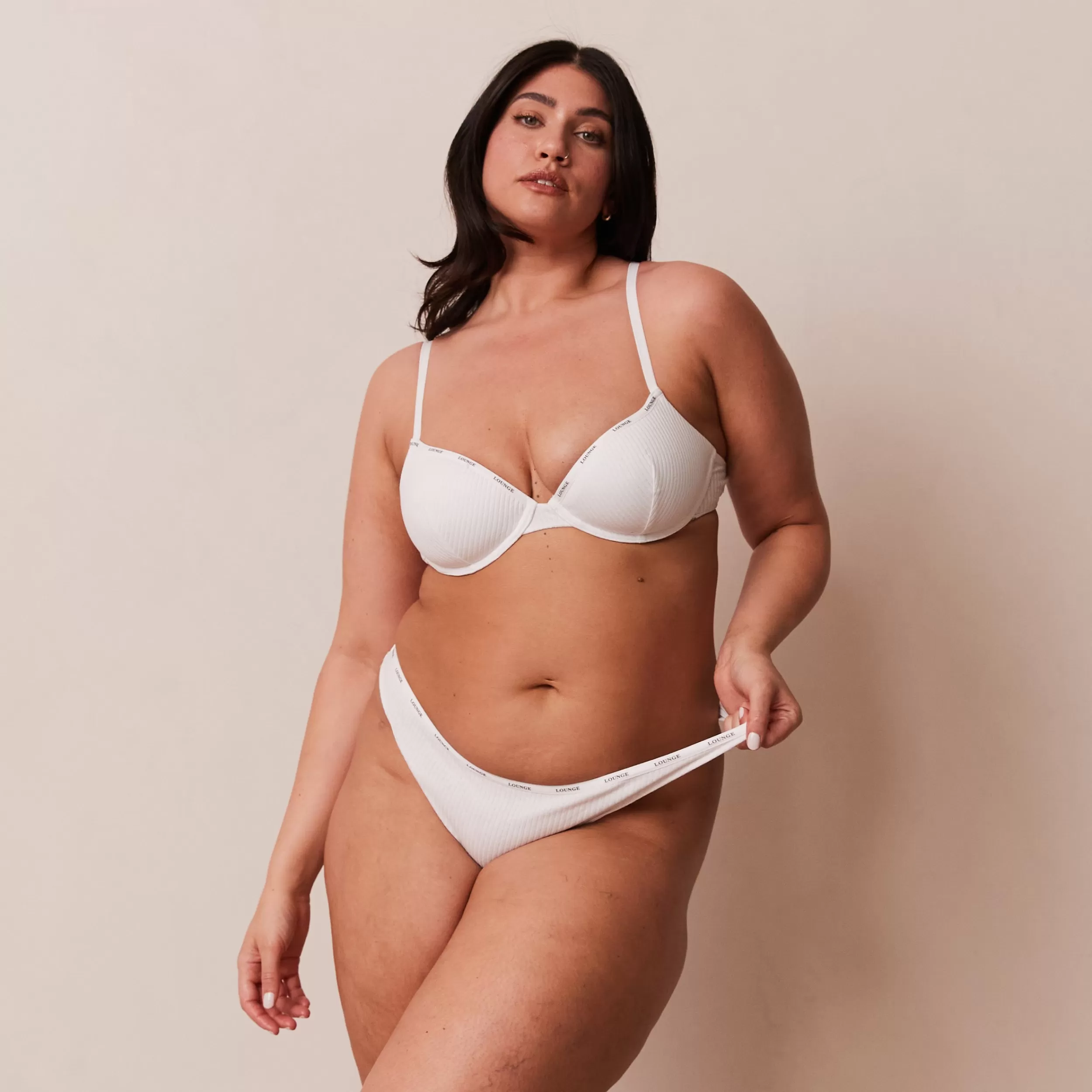 So Soft Ribbed T-Shirt BH und String Set - ^Lounge Sale