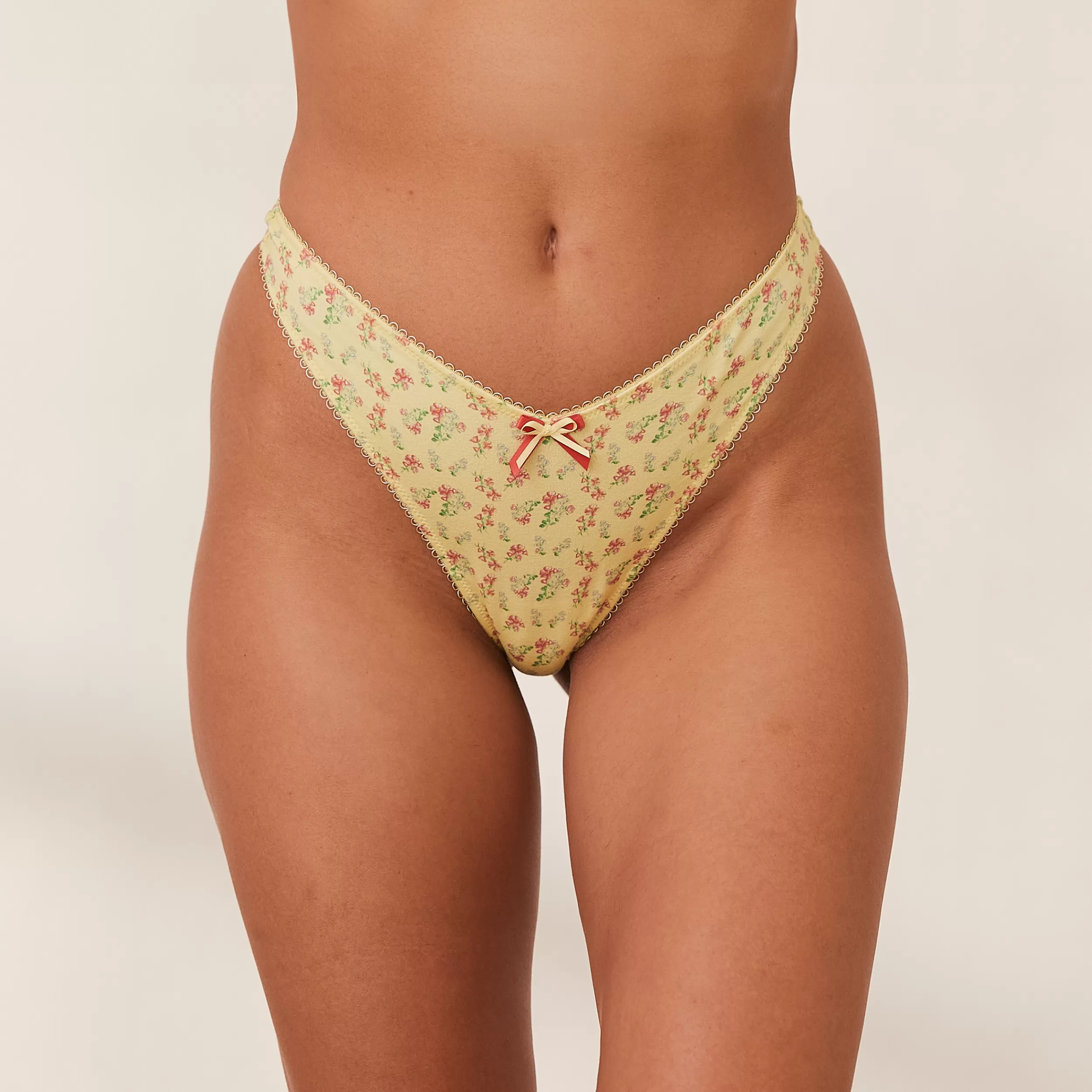 Sweet Longline G-string - Lemon Floral^Lounge Sale